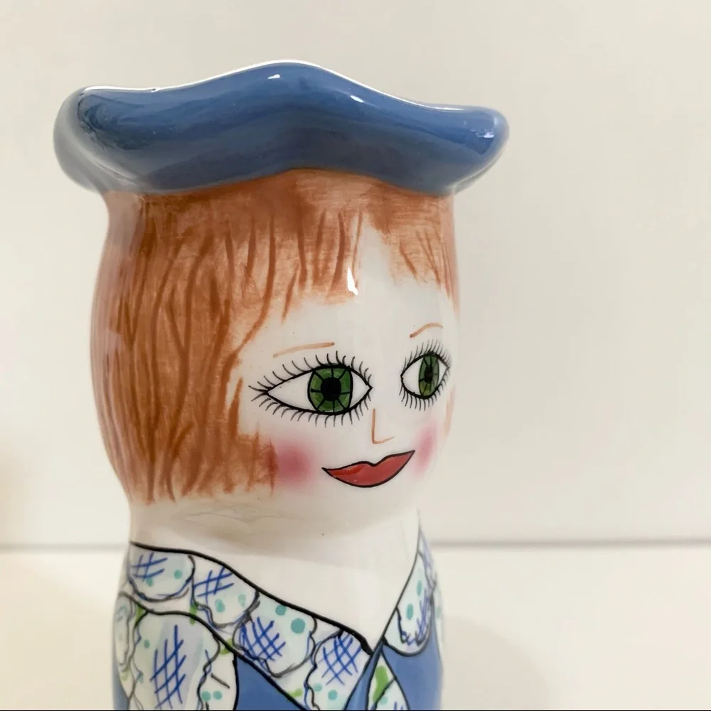 Hold Vintage glazed ceramic woman vase - Picture 3 of 14